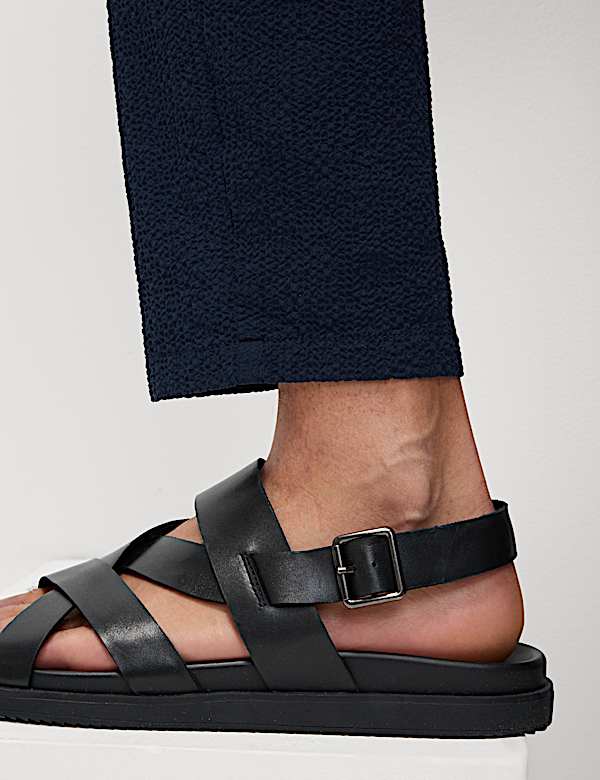 Tapered Fit Lightweight Seersucker Elasticated Waist Trousers - ES