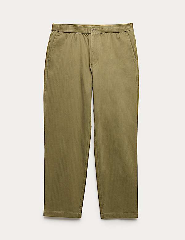 Pantalones con dise&ntilde;o de espiga 100 % algod&oacute;n - US
