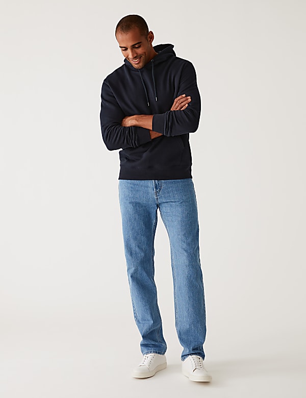 Straight Fit Pure Cotton Jeans - HK