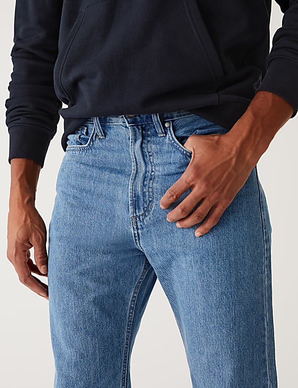 Pure Cotton Straight Fit Jeans