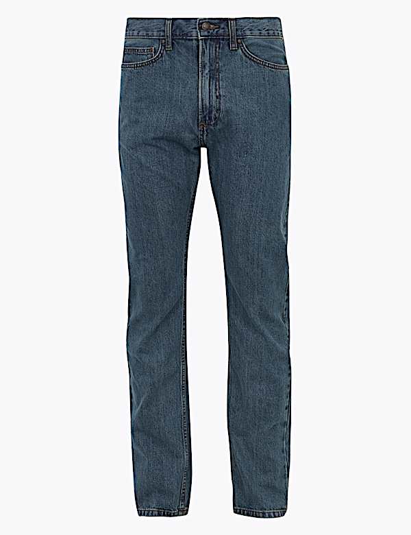 Pure Cotton Straight Fit Jeans