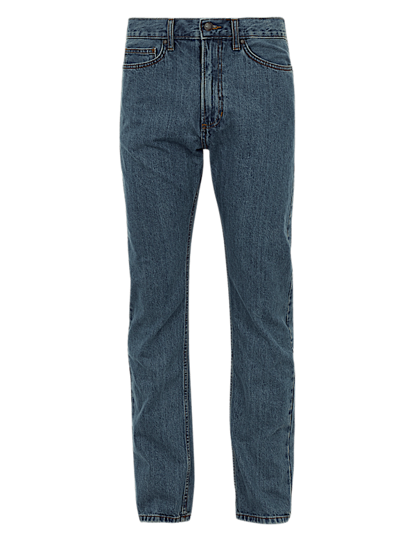 Pure Cotton Straight Fit Jeans