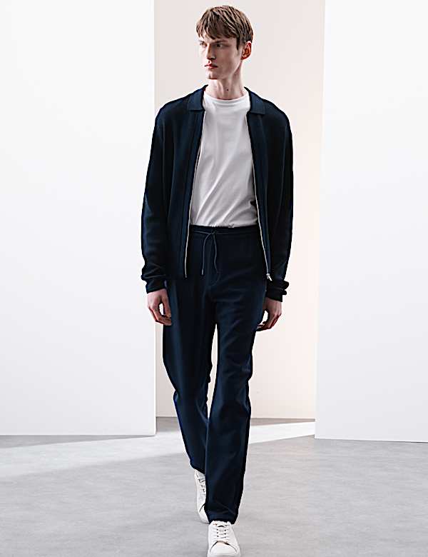 Straight Fit Brushed Cotton Trousers - GR