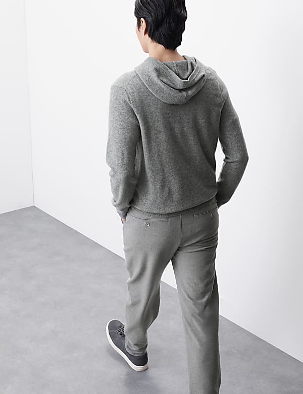 Straight Fit Brushed Cotton Trousers - TW