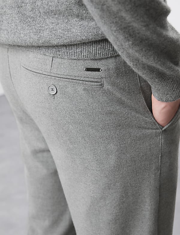 Straight Fit Brushed Cotton Trousers - TW