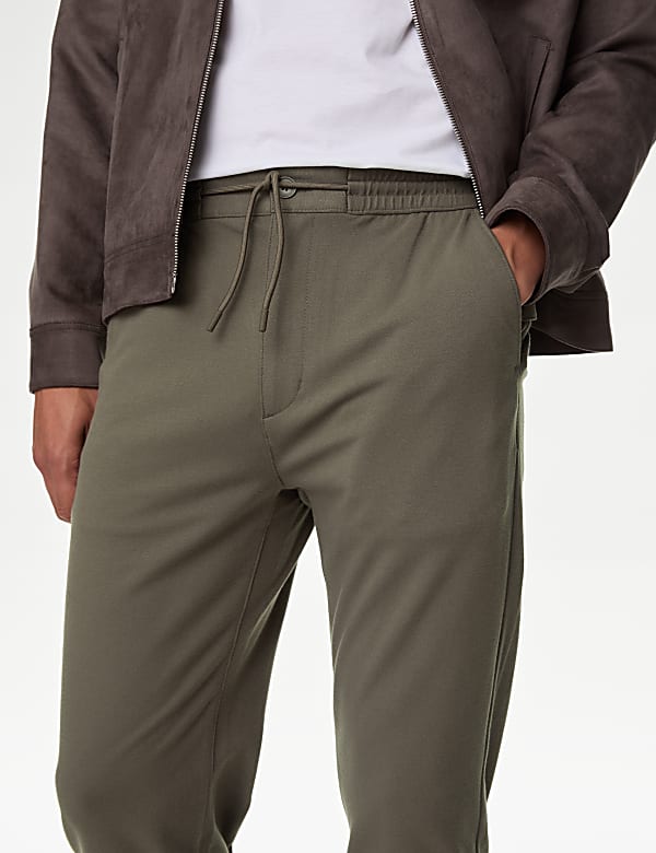 Tapered Fit Stretch Twill Trousers