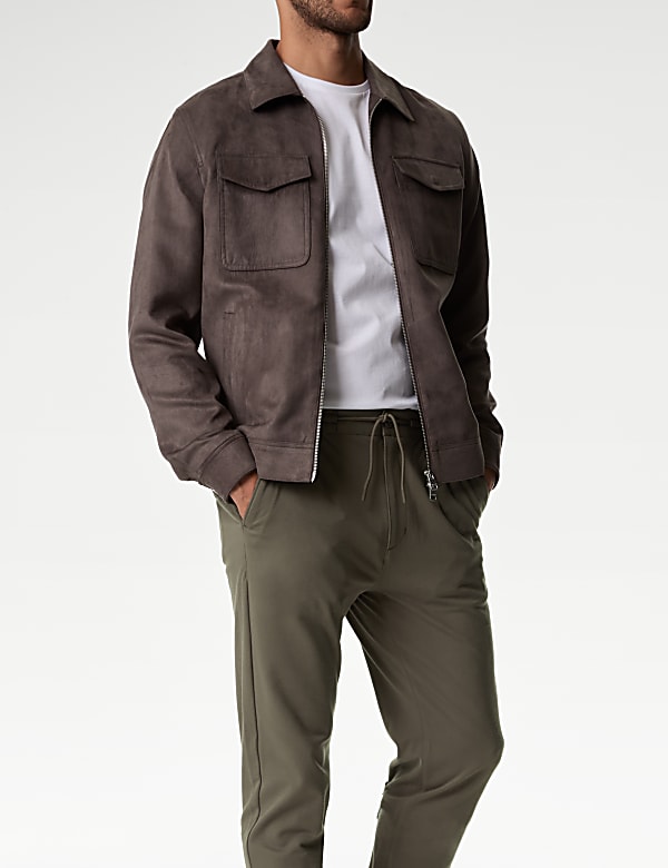 Tapered Fit Stretch Twill Trousers