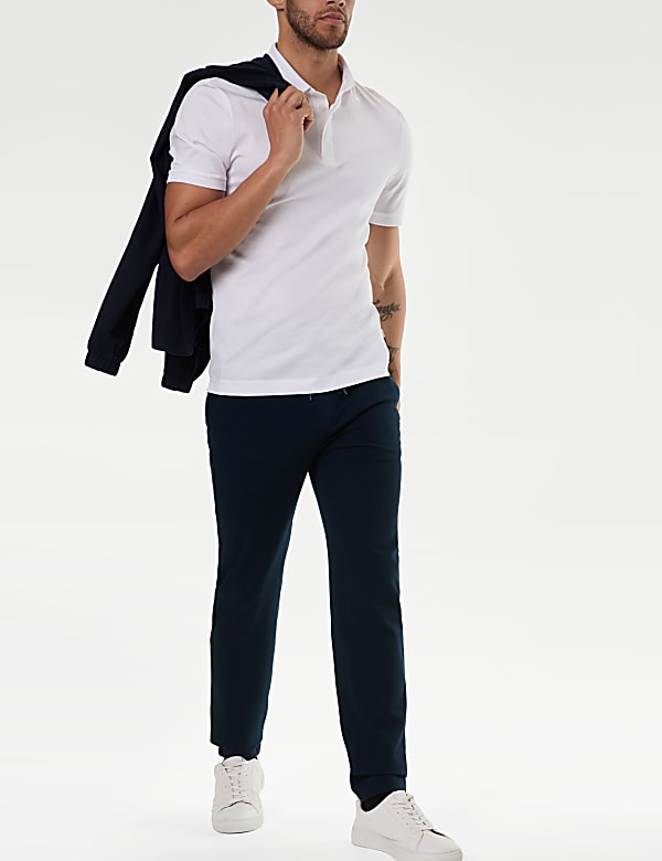 Tapered Fit Stretch Twill Trousers