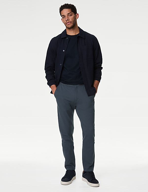 Tapered Fit Stretch Twill Trousers DARK SLATE Trousers M S MY