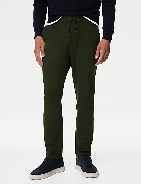 Tapered Fit Stretch Twill Trousers
