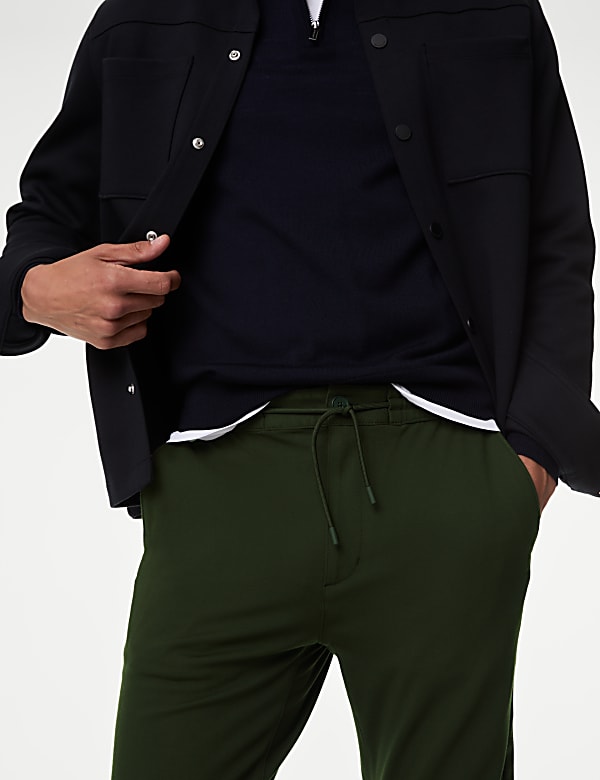 Tapered Fit Stretch Twill Trousers