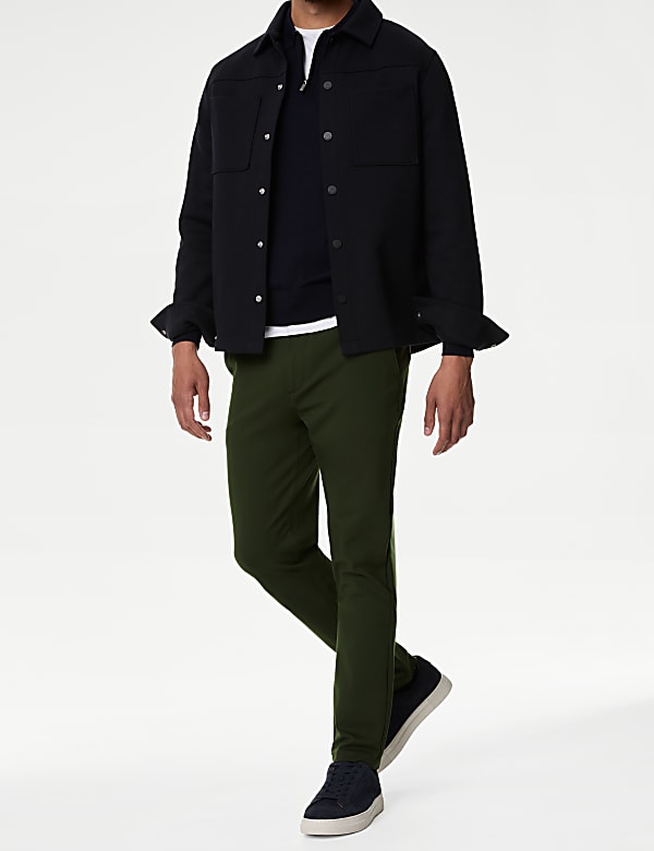 Tapered Fit Stretch Twill Trousers