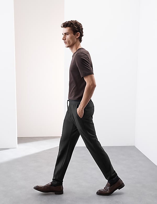 Tapered Fit Stretch Twill Trousers - JE