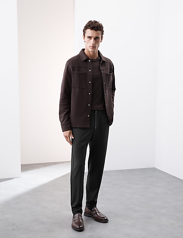 Tapered Fit Stretch Twill Trousers