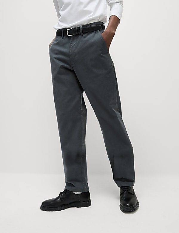 Loose Fit Stretch Chinos - JP