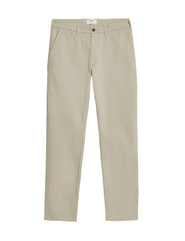 Slim Fit Cotton Rich Solid Trousers