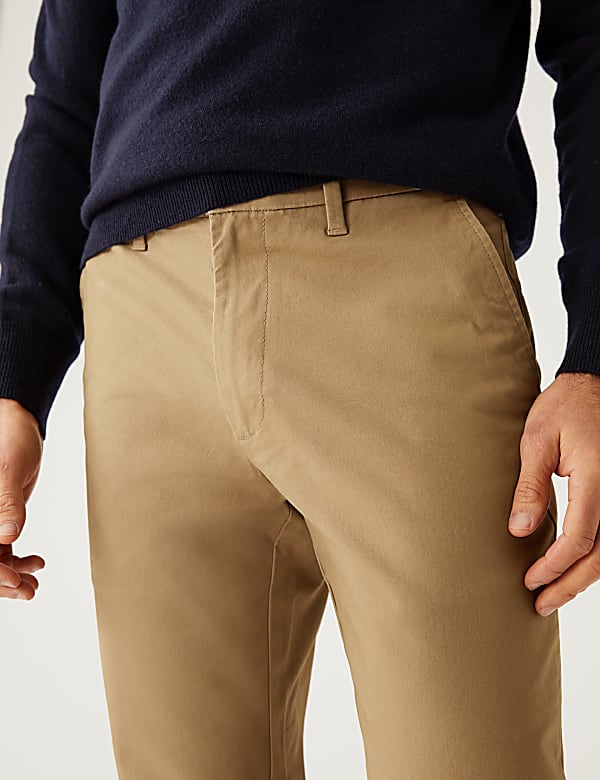 Shorter Length Slim Fit Stretch Chinos