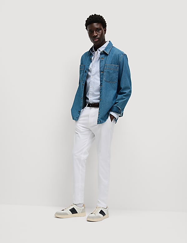 Chino coupe cintrée en tissu extensible - BE