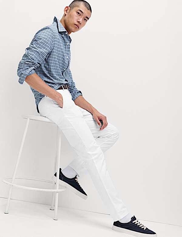 Slim Fit Cotton Rich Stretch Chinos - CA