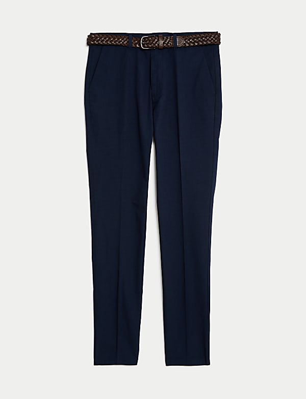 Slim Fit Textured Belted Chinos - US