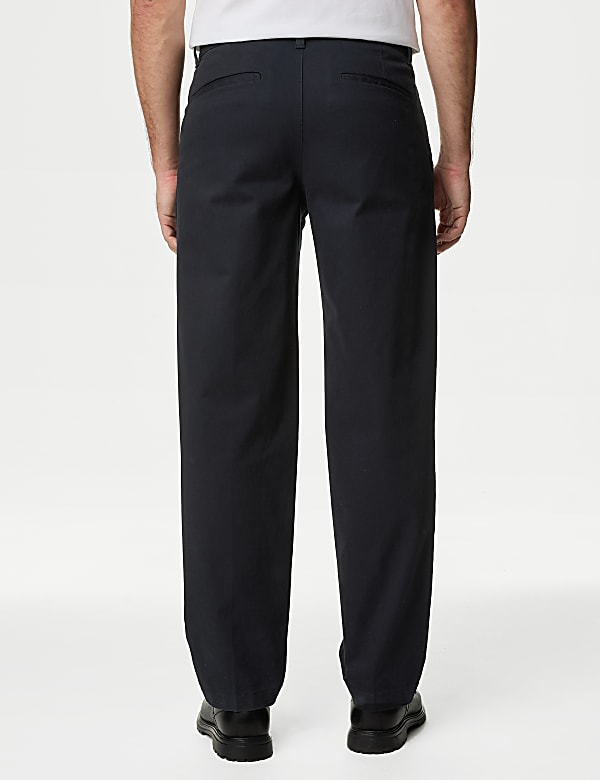 Regular Fit Single Pleat Stretch Chinos - GR