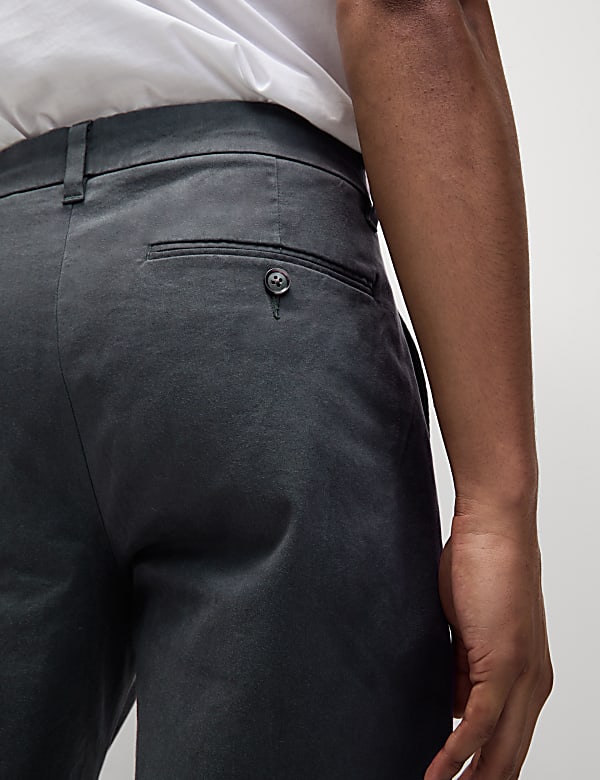 Tapered Fit Twin Pleat Stretch Chinos - JP