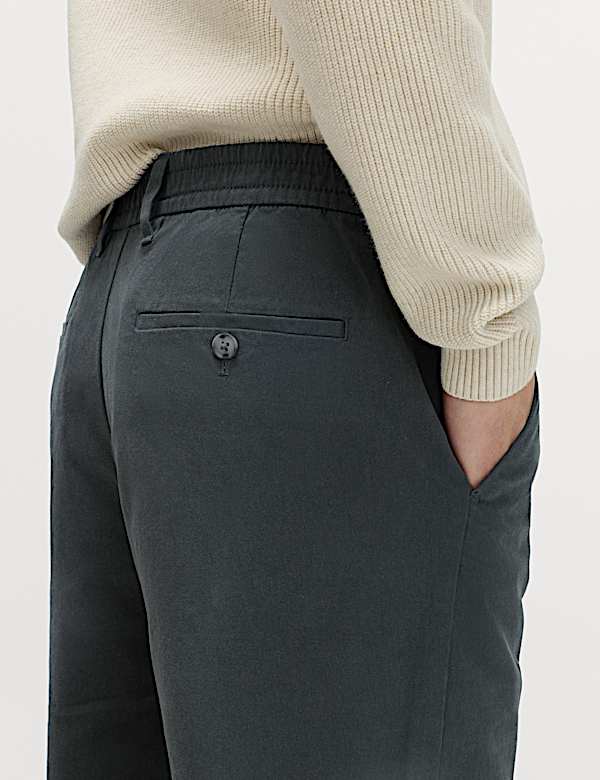 Regular Fit Elasticated Waist Chinos - NL