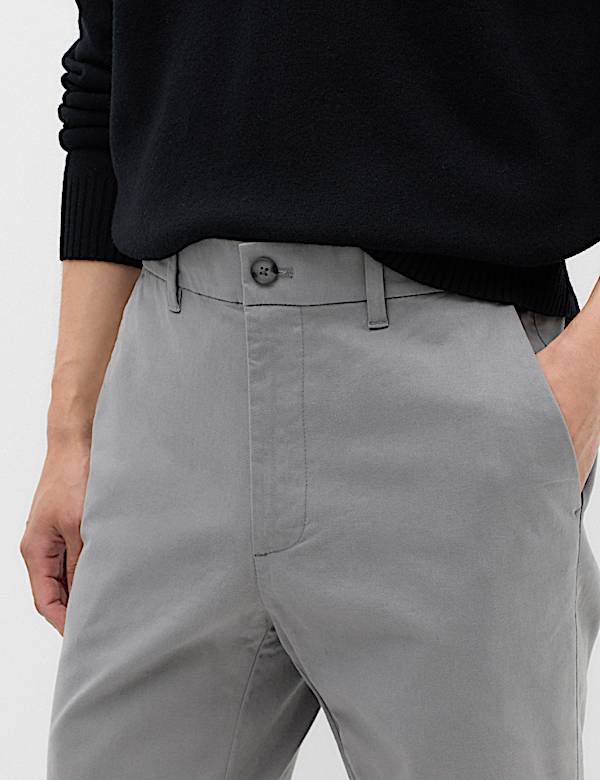 Regular Fit Half Elasticated Waist Chinos