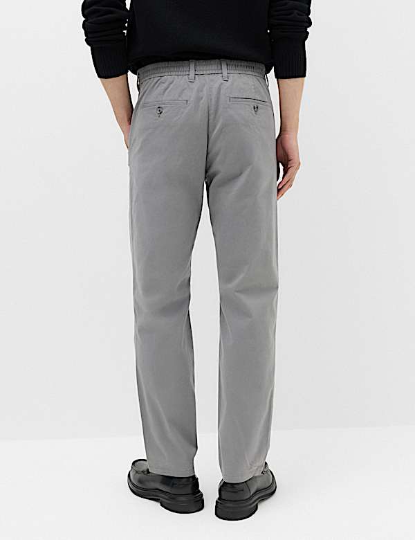 Regular Fit Half Elasticated Waist Chinos