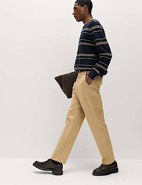Regular Fit Elasticated Waist Chinos - ES