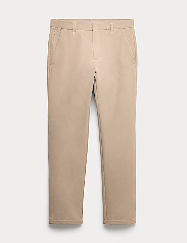 מכנסי צ'ינו תרמיים בגזרה ישרה עם כיסים - IL