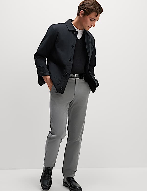 2 Pack Elasticated Waist Stretch Chinos - US