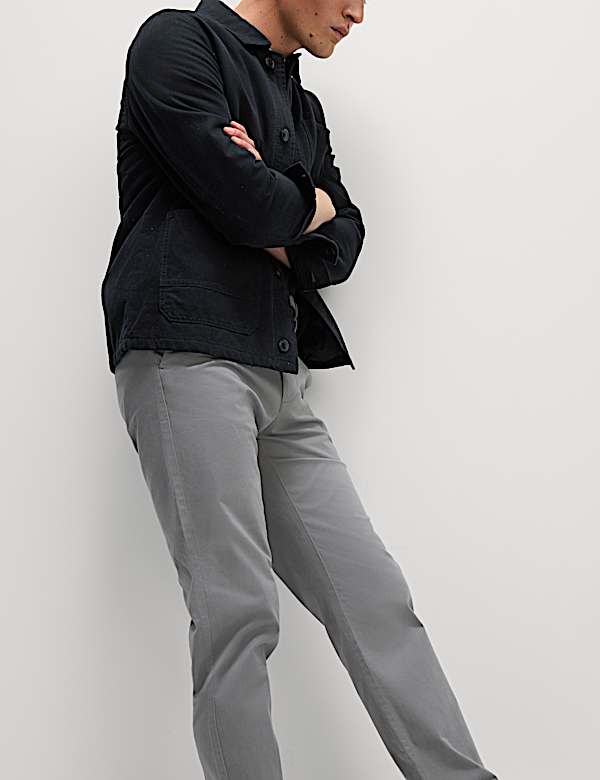 2 Pack Elasticated Waist Stretch Chinos - US