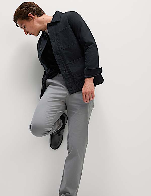 2 Pack Elasticated Waist Stretch Chinos - US