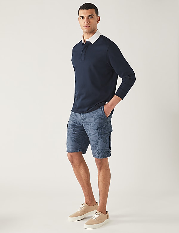 Pure Cotton Printed Cargo Shorts