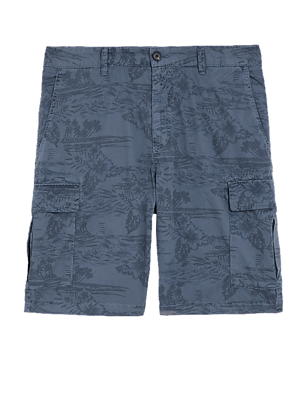 Pure Cotton Printed Cargo Shorts