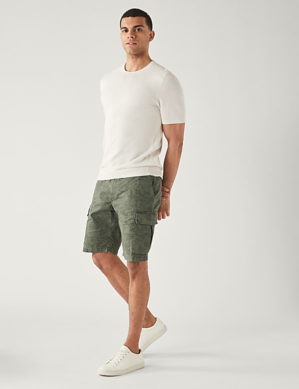Pure Cotton Printed Cargo Shorts