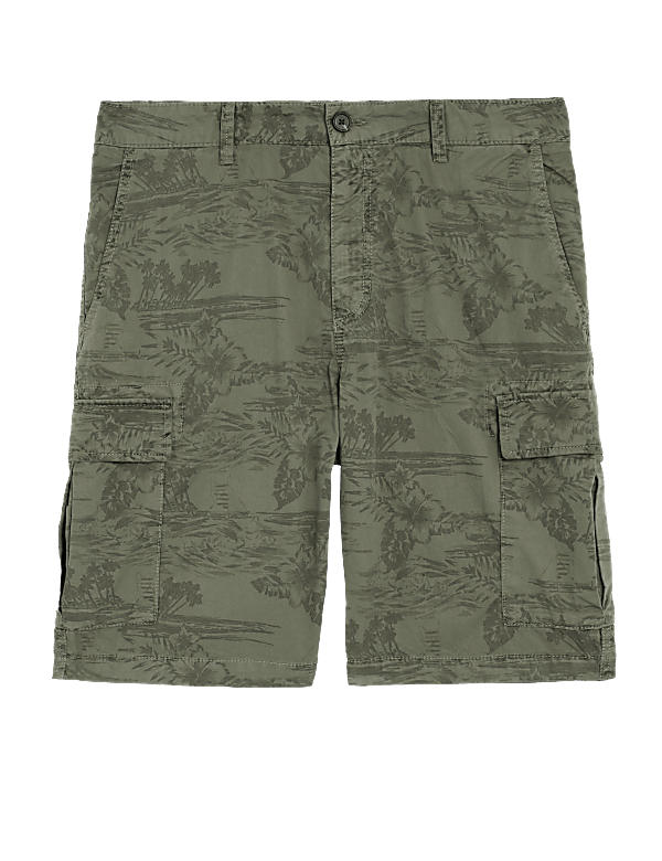 Pure Cotton Printed Cargo Shorts