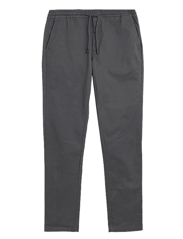 Slim Fit Organic Cotton Elasticated Chinos