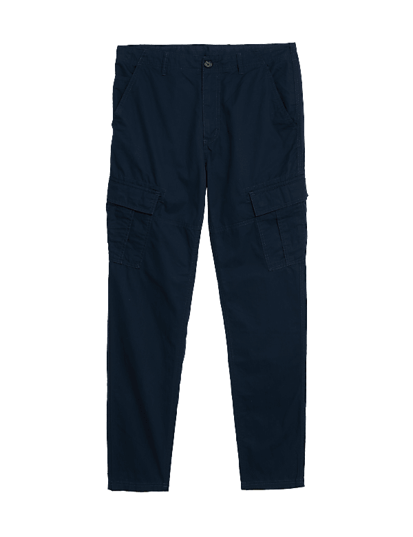 Tapered Fit Pure Cotton Lightweight Cargo Trousers