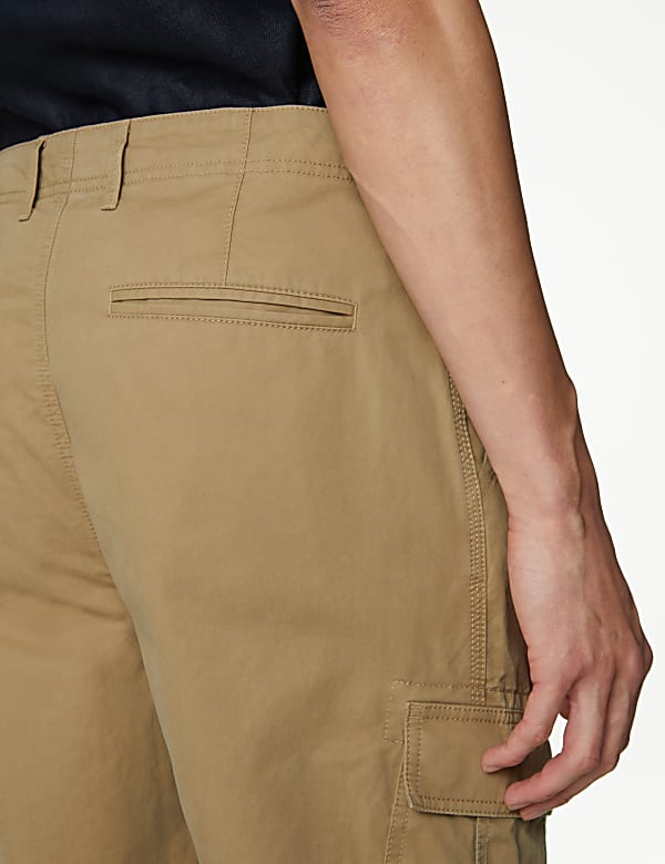 Tapered Fit Pure Cotton Lightweight Cargo Trousers