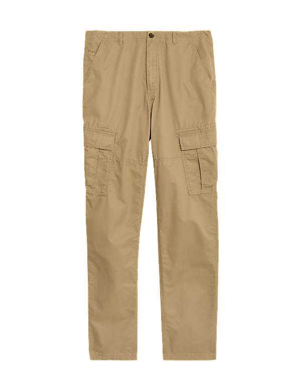 Tapered Fit Pure Cotton Lightweight Cargo Trousers