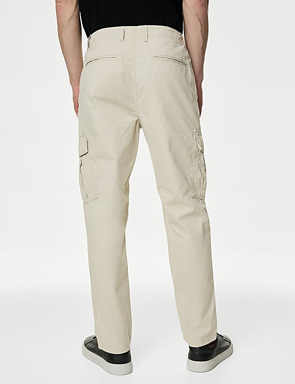 Tapered Fit Pure Cotton Lightweight Cargo Trousers
