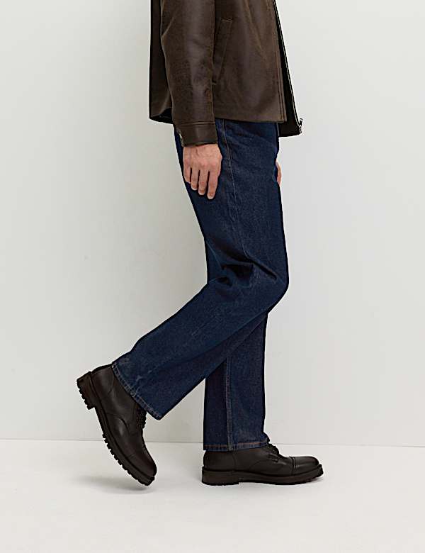 Loose Fit Pure Cotton Rigid Jeans - SE