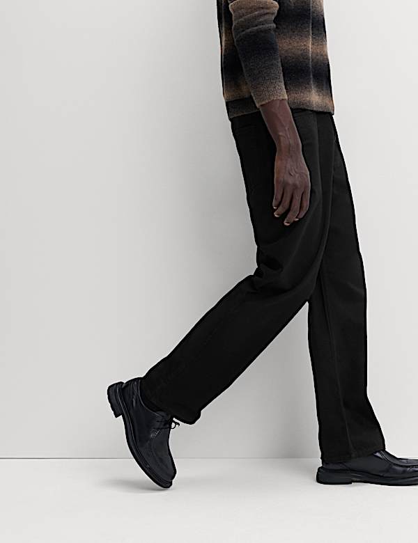 Loose Fit Pure Cotton Rigid Jeans - CZ