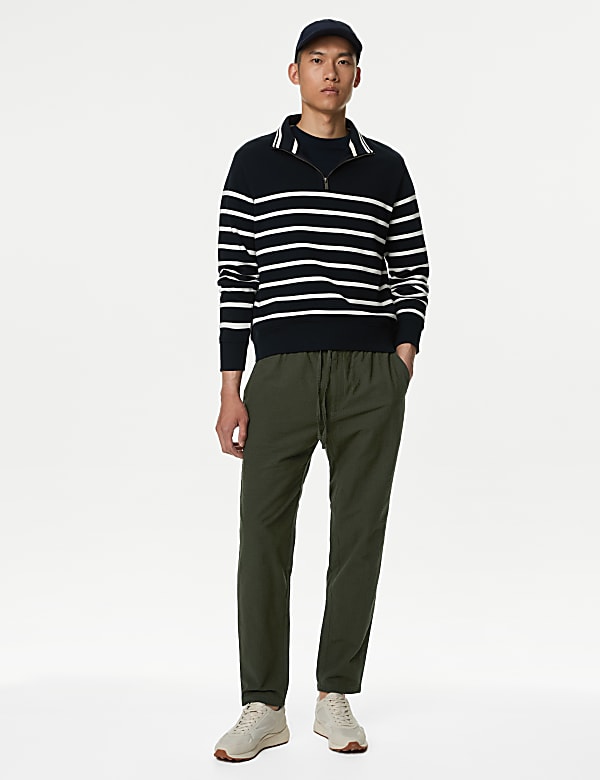 Regular Fit Pure Cotton Seersucker Trousers
