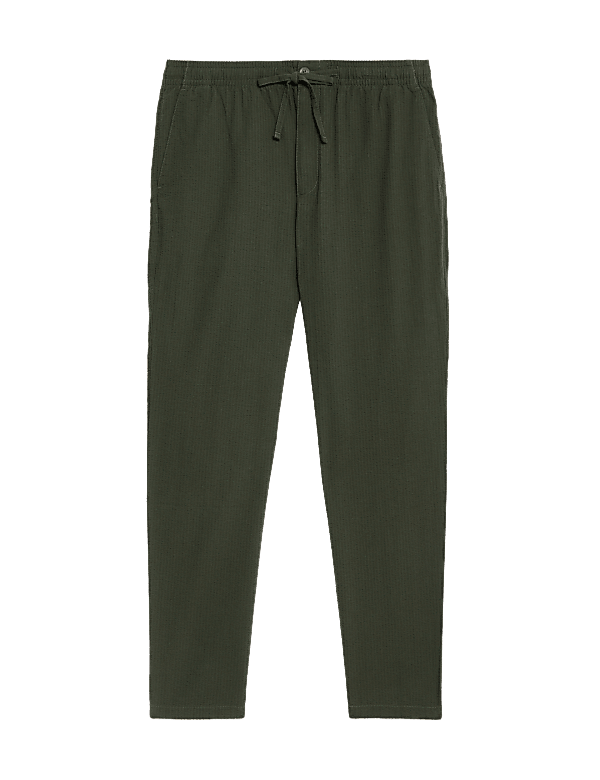 Regular Fit Pure Cotton Seersucker Trousers