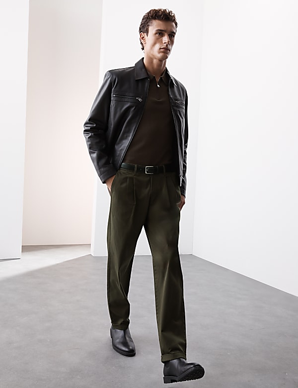 Tapered Fit Twin Pleat Chinos