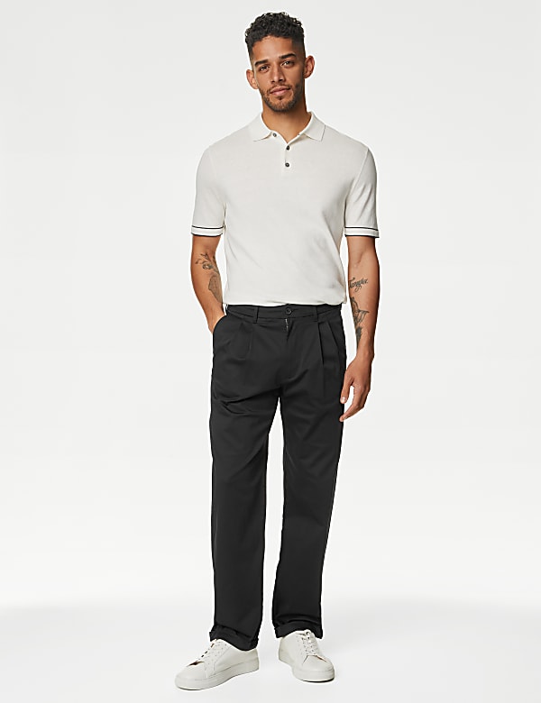 Tapered Fit Twin Pleat Chinos - BN
