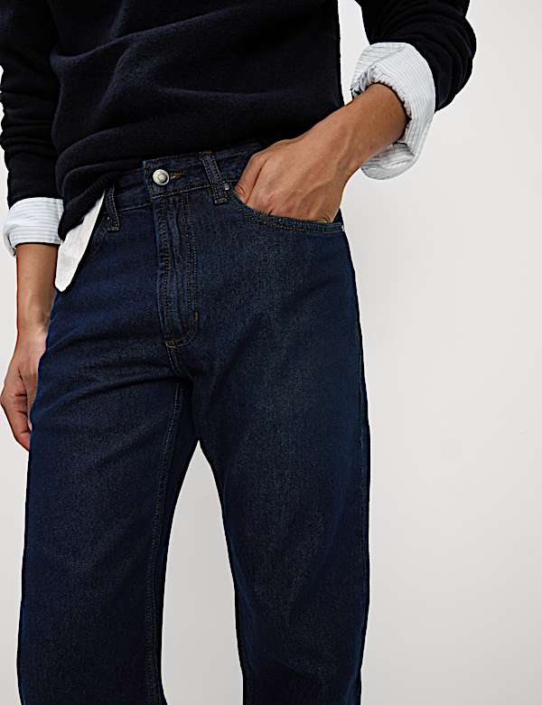 Straight Fit Pure Cotton Jeans - AL